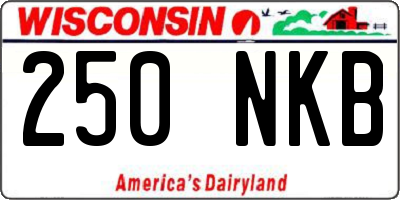 WI license plate 250NKB
