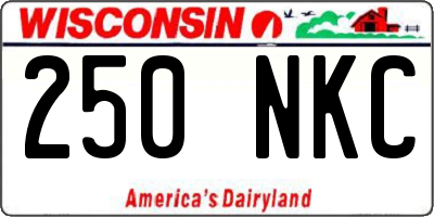 WI license plate 250NKC