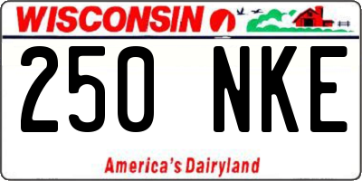 WI license plate 250NKE