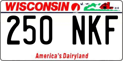WI license plate 250NKF