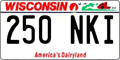 WI license plate 250NKI