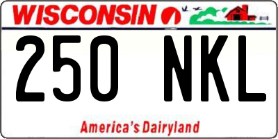 WI license plate 250NKL