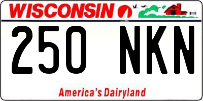 WI license plate 250NKN