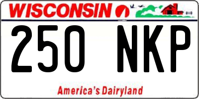 WI license plate 250NKP