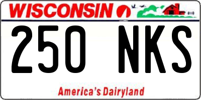 WI license plate 250NKS