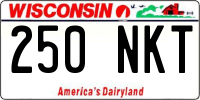 WI license plate 250NKT