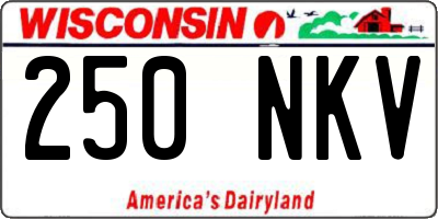 WI license plate 250NKV