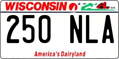 WI license plate 250NLA