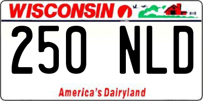 WI license plate 250NLD