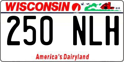 WI license plate 250NLH