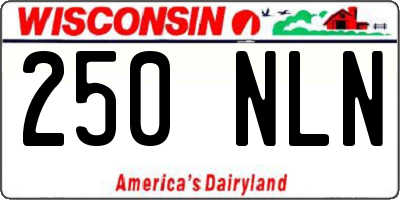 WI license plate 250NLN