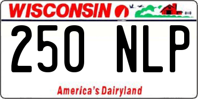 WI license plate 250NLP