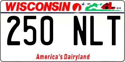 WI license plate 250NLT