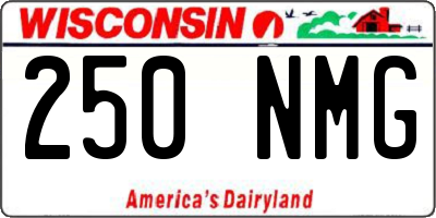 WI license plate 250NMG