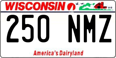 WI license plate 250NMZ