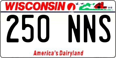 WI license plate 250NNS