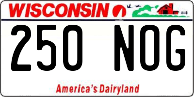 WI license plate 250NOG