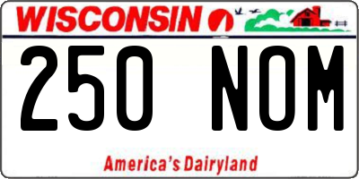 WI license plate 250NOM
