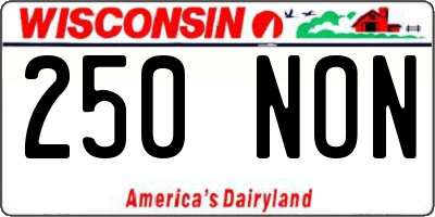 WI license plate 250NON