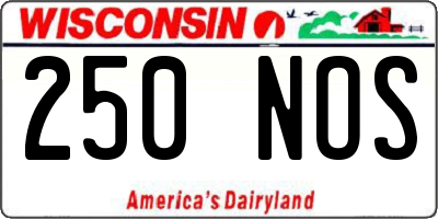 WI license plate 250NOS