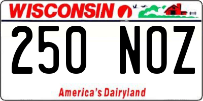WI license plate 250NOZ
