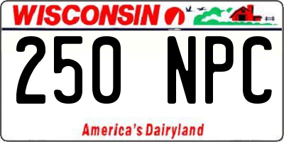 WI license plate 250NPC