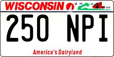 WI license plate 250NPI