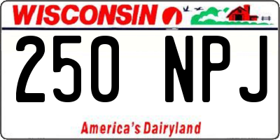 WI license plate 250NPJ