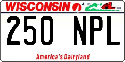 WI license plate 250NPL