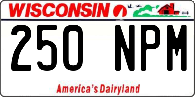 WI license plate 250NPM