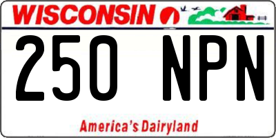 WI license plate 250NPN