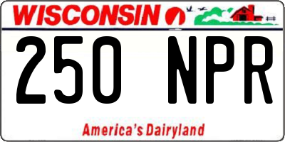 WI license plate 250NPR