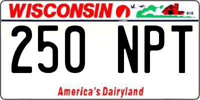 WI license plate 250NPT
