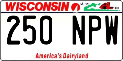 WI license plate 250NPW