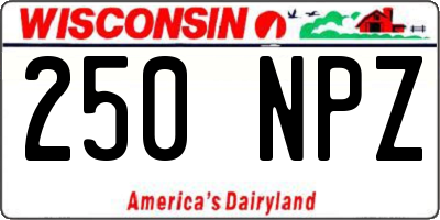 WI license plate 250NPZ