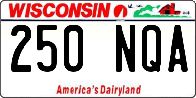 WI license plate 250NQA