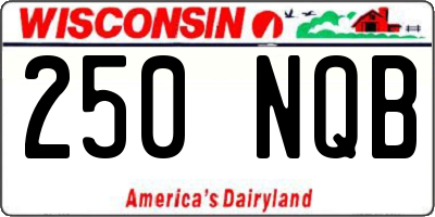 WI license plate 250NQB