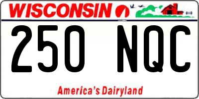 WI license plate 250NQC