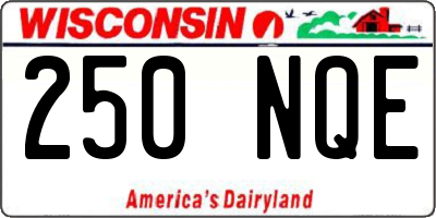 WI license plate 250NQE