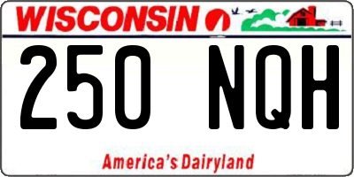 WI license plate 250NQH