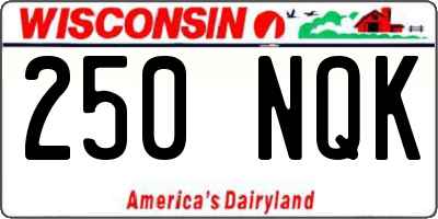 WI license plate 250NQK