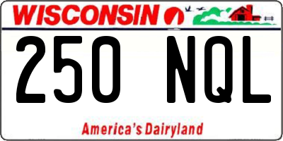WI license plate 250NQL