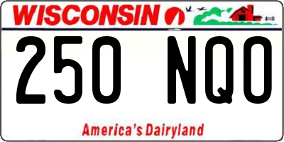 WI license plate 250NQO