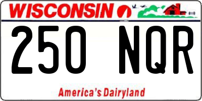 WI license plate 250NQR