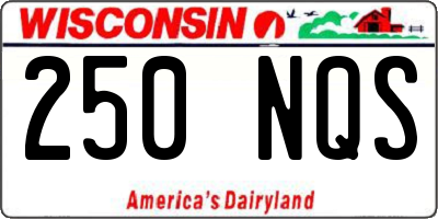 WI license plate 250NQS