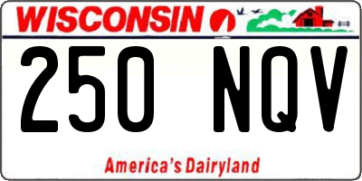 WI license plate 250NQV