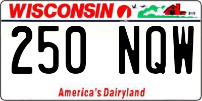 WI license plate 250NQW