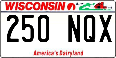 WI license plate 250NQX