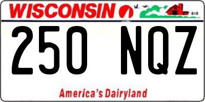 WI license plate 250NQZ