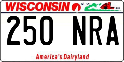 WI license plate 250NRA
